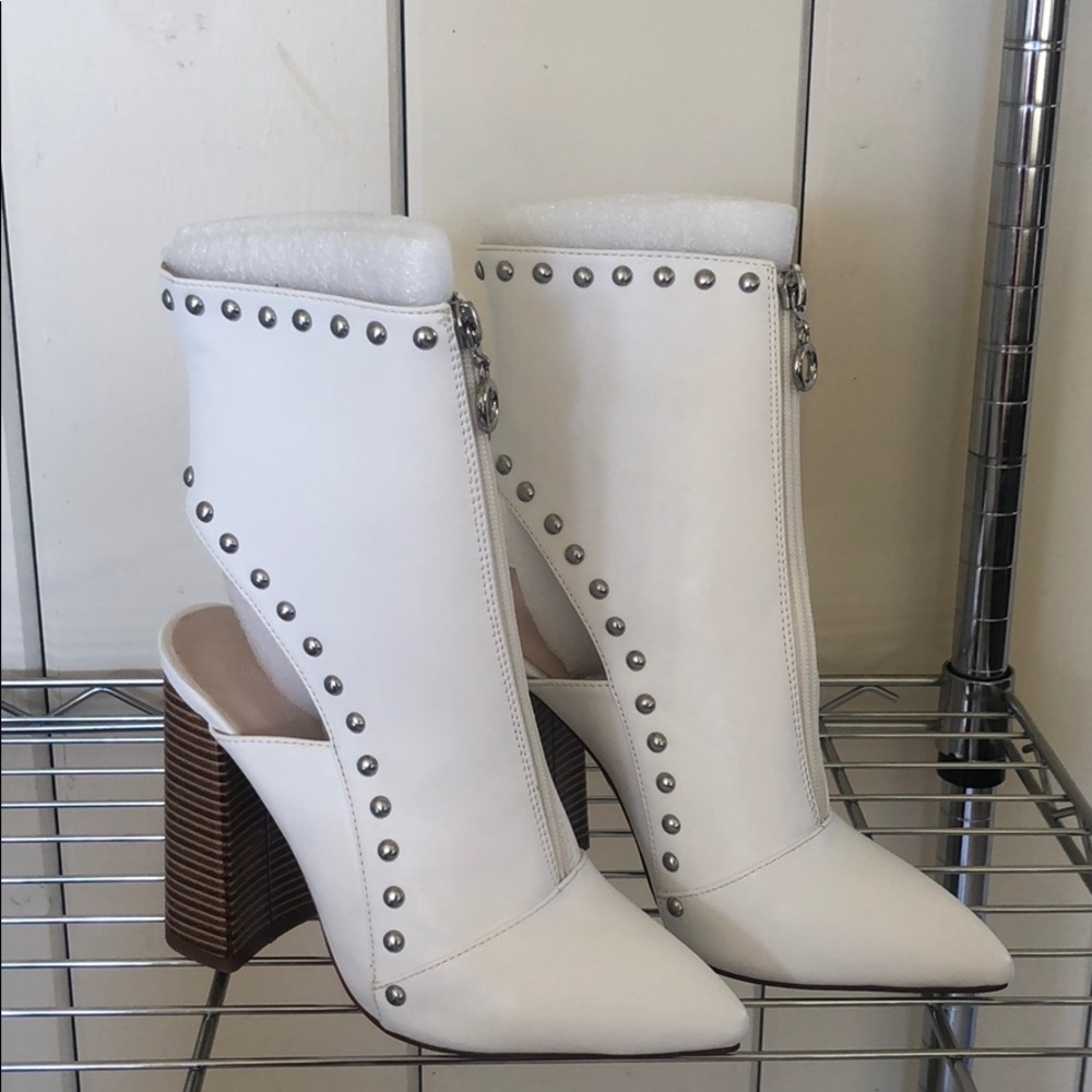 NEW All White Leather Booties